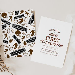 Football Theme Birthday Party Invitation 