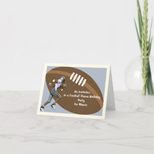 Football Theme Birthday Party Invitation 