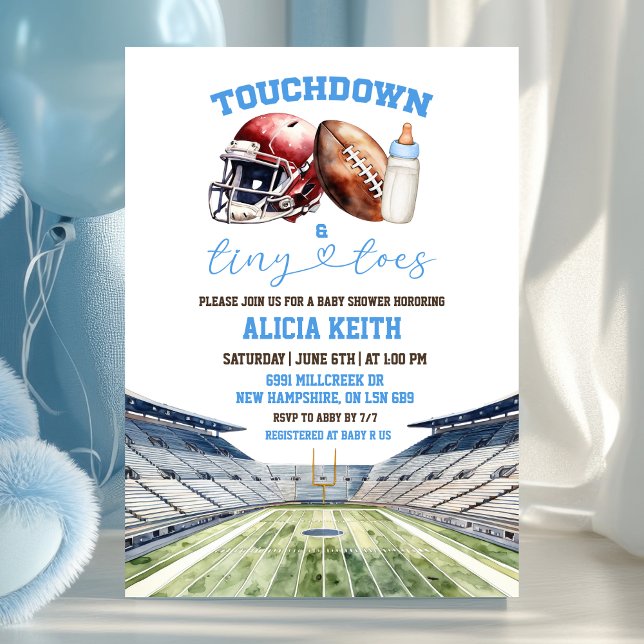 Football Theme Boy Baby Shower Invitation (Creator Uploaded)
