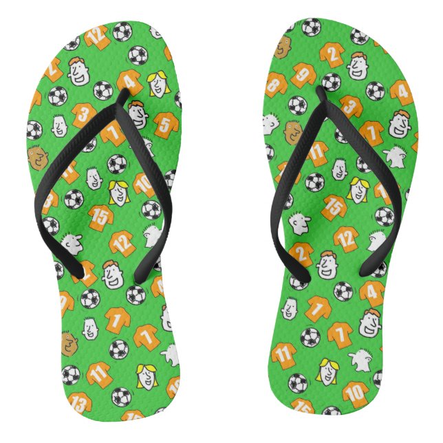 Football Theme Flip Flops in your Club Colours (Footbed)