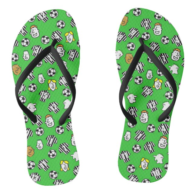 Football Theme Flip Flops in your Club Colours (Footbed)