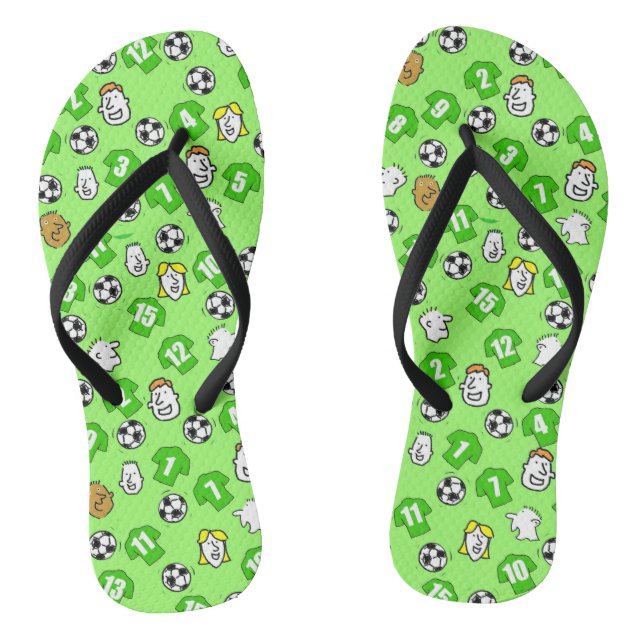 Football Theme Flip Flops in your Club Colours (Footbed)