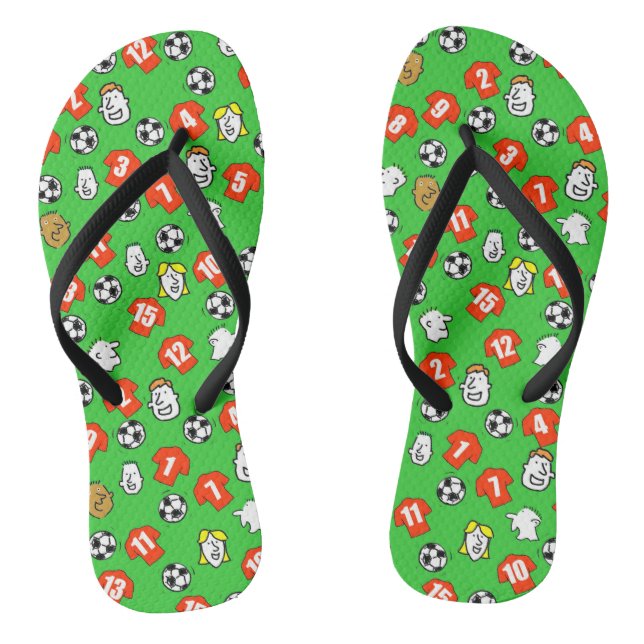 Football Theme Flip Flops in your Club Colours (Footbed)