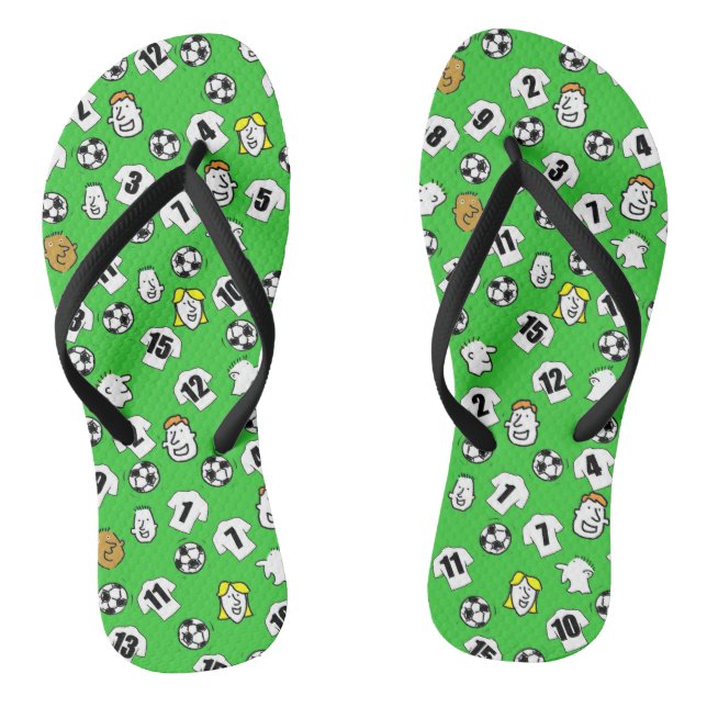Football Theme Flip Flops in your Club Colours (Footbed)