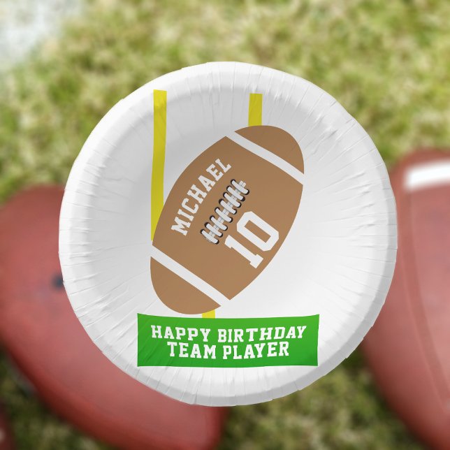 Football Theme Kids Birthday Party Paper Bowls Plate (Hup! For football themed sports parties. Just add your name and age)