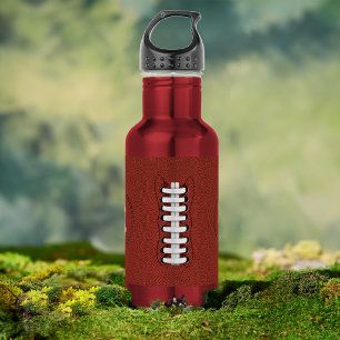 Football Theme Monogram Number Sports Water Bottle