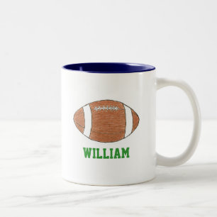Football theme personalised mug