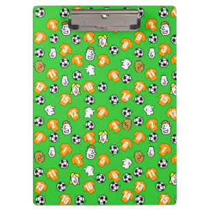 Football Theme with Orange Gold Shirts Clipboard
