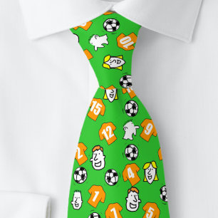Football Theme with Orange Gold Shirts Tie