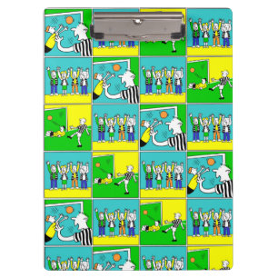 Football Theme with Players and Fans Clipboard