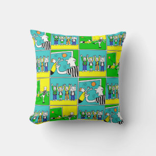 Football Theme with Players and Fans Cushion