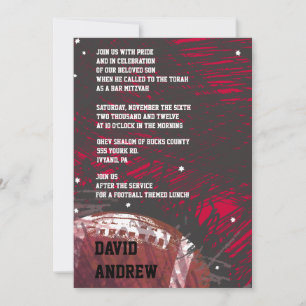 Football Themed Bar Bat Mitzvah Invitation Invite