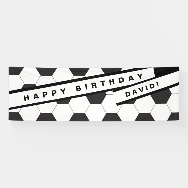 Football Themed Birthday Party Banner | Add Name (Horizontal)