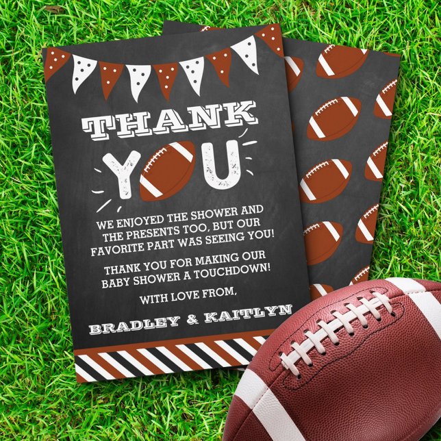 Football Themed Co-ed Baby Shower Thank You Card (Creator Uploaded)