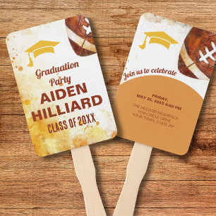 Football Themed Graduation Party Hand Fan