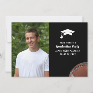 Football Themed Graduation Party  Invitation