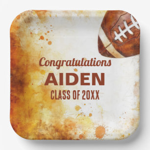 Football Themed Graduation Party  Paper Plate