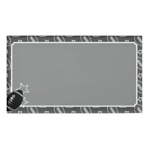 Football Themed (Grey & Black) Name Tag
