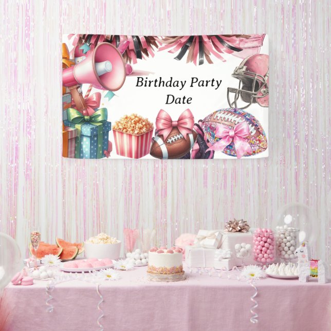 Football  themed Touchdown for girl  Banner (Party)