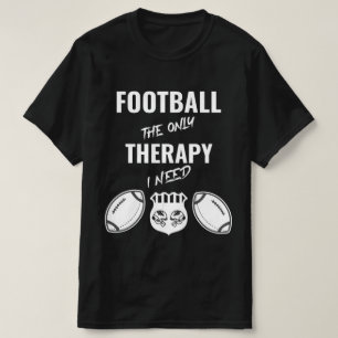 "Football Therapy - Fun Game Day Graphic Design T-Shirt