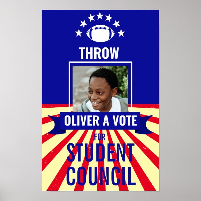 football Throw a Vote Sports-Themed Voting Poster  (Front)