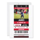 Football Ticket Any Age Birthday Party Photo Red I