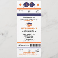 Football Ticket Bachelor Party Invitation
