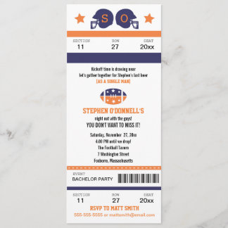 Football Ticket Bachelor Party Invitation