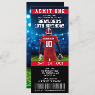 Football Ticket Birthday Invitation