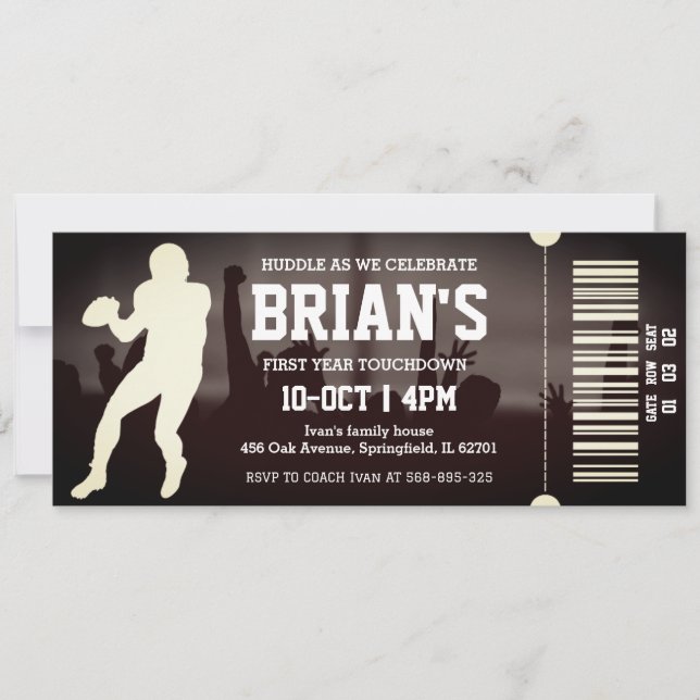 football ticket birthday invitation (Front)