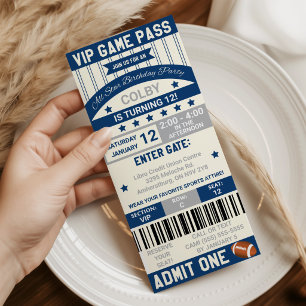 Football Ticket Birthday Invitation