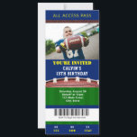 Football Ticket Birthday Invitation<br><div class="desc">Celebrate a football-themed birthday with this fun ticket inspired invitation. Customise with your photo and wording.</div>