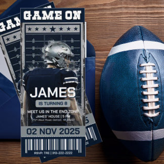 Football Ticket Birthday Invitation, Digital Invitation