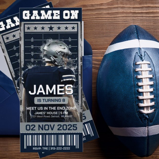 Football Ticket Birthday Invitation, Digital Invitation (Creator Uploaded)