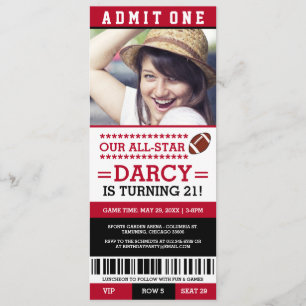 Football Ticket Birthday Invites
