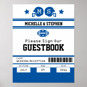 Football Ticket Wedding Guestbook Sign