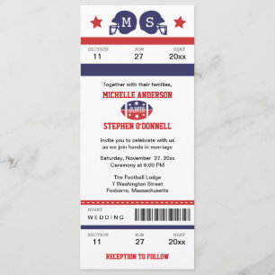 Football Ticket Wedding Invitation