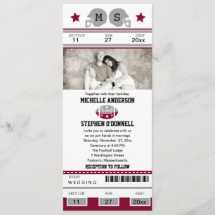 Football Ticket Wedding Invitation