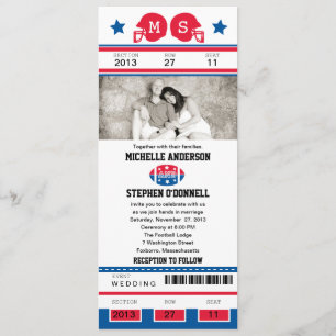 Football Ticket Wedding Invitation