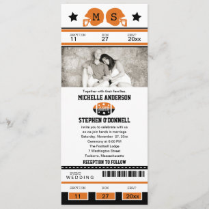 Football Ticket Wedding Invitation