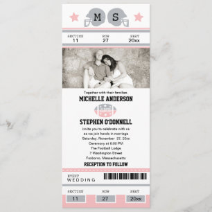 Football Ticket Wedding Invitation