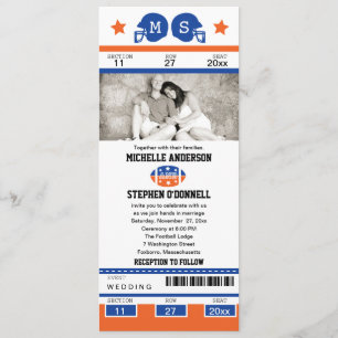 Football Ticket Wedding Invitation