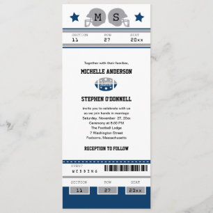 Football Ticket Wedding Invitation