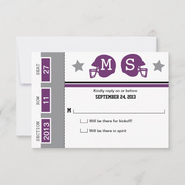 Football Ticket Wedding RSVP (Front)