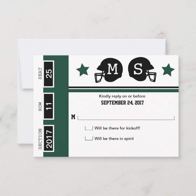 Football Ticket Wedding RSVP (Front)