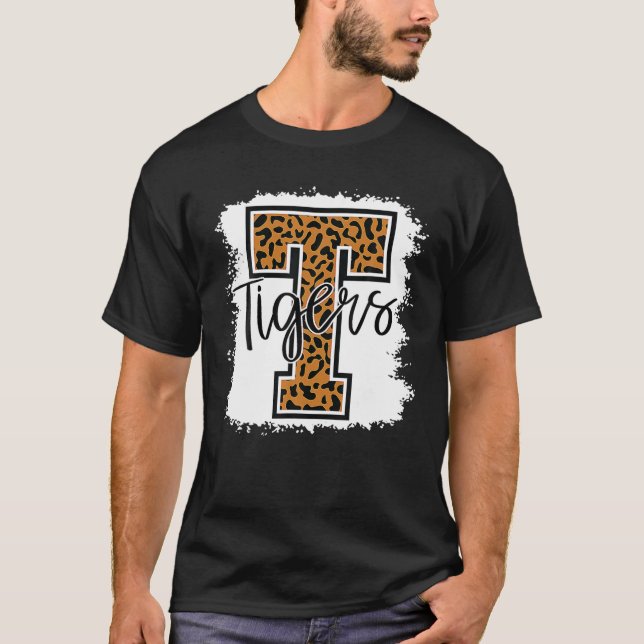 Football Tigers School Sports Fan Team Spirit T-Shirt (Front)