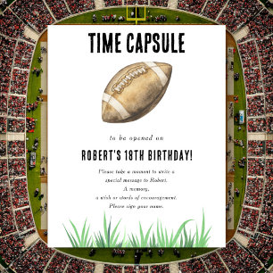Football Time Capsule 1st birthday Poster