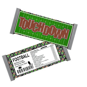 Football Touchdown Birthday Candy Bar Wrappers Notepad