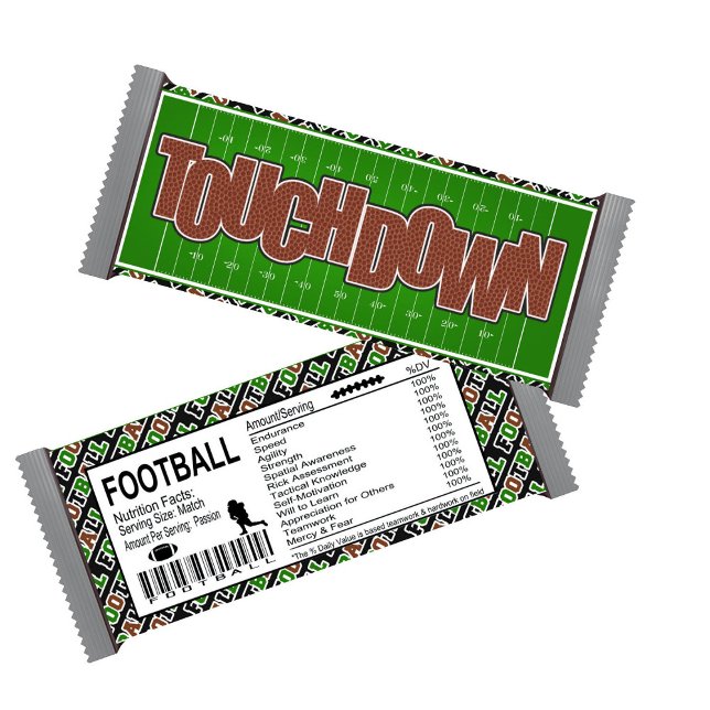 Football Touchdown Birthday Candy Bar Wrappers Notepad (Creator Uploaded)