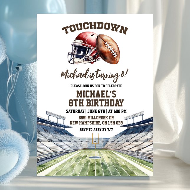 Football Touchdown Birthday Invitation (Creator Uploaded)